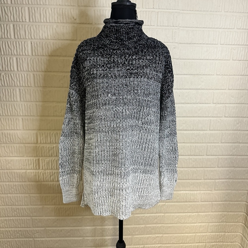 Haven Well Within Cotton Ombre Roll Neck Sweater Chunky Knit Sz M Tunic - Picture 1 of 7